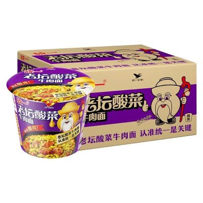 统一来一桶老坛酸菜牛肉面12桶