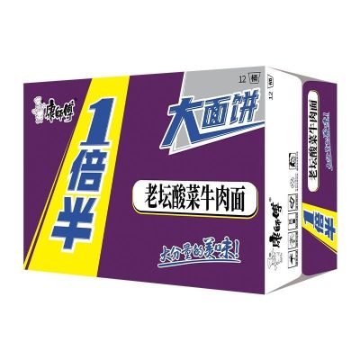康师傅一杯半（酸菜牛肉）136g*12桶
