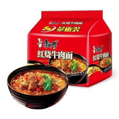 康师傅经典红烧牛肉面103g5袋*1大包